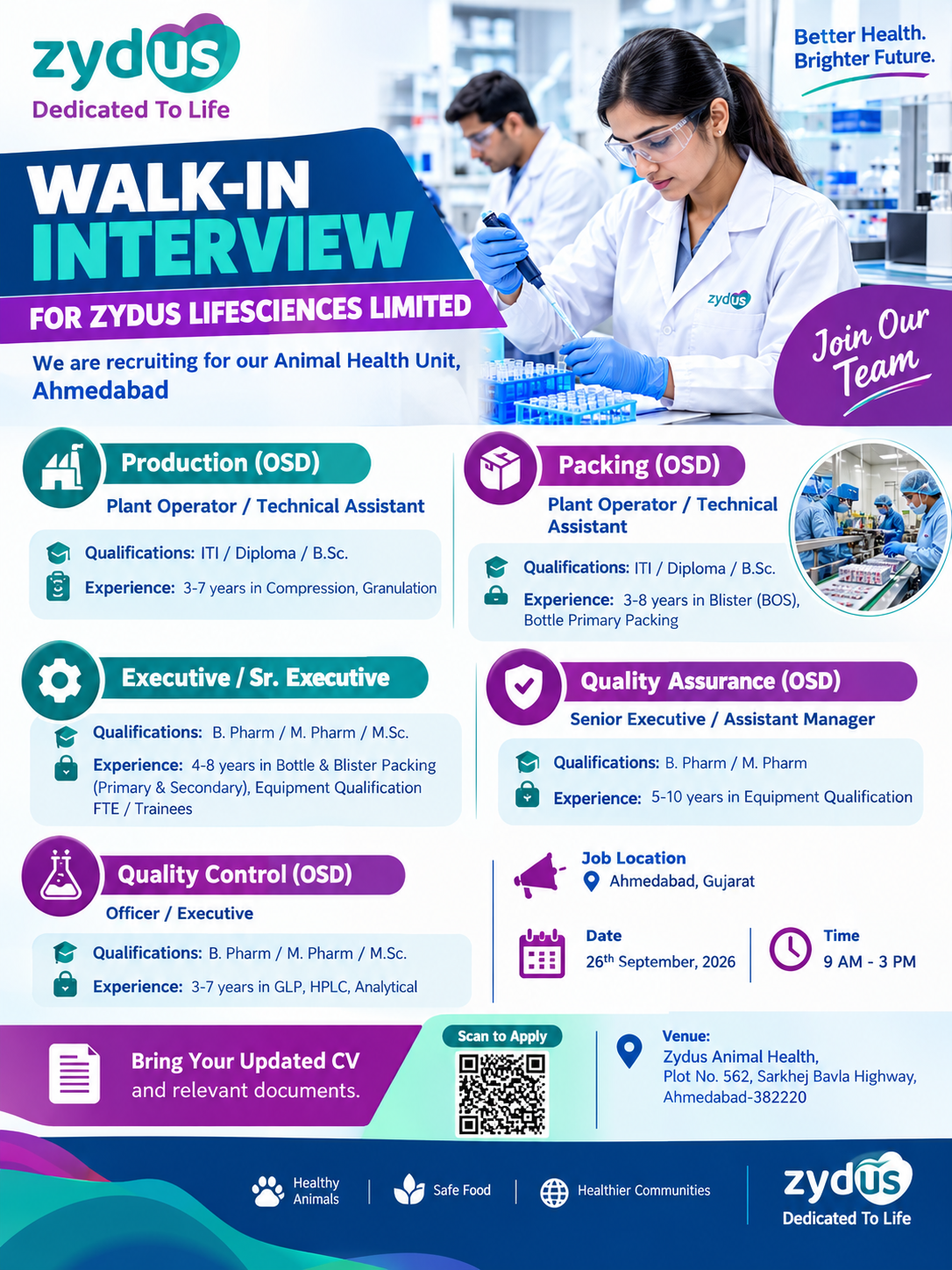 Zydus Lifesciences Walk-In Interview 2026