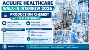 Aculife Healthcare Production Chemist Interview 2026