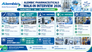 Alembic Pharmaceuticals Walk-In Interview 2026