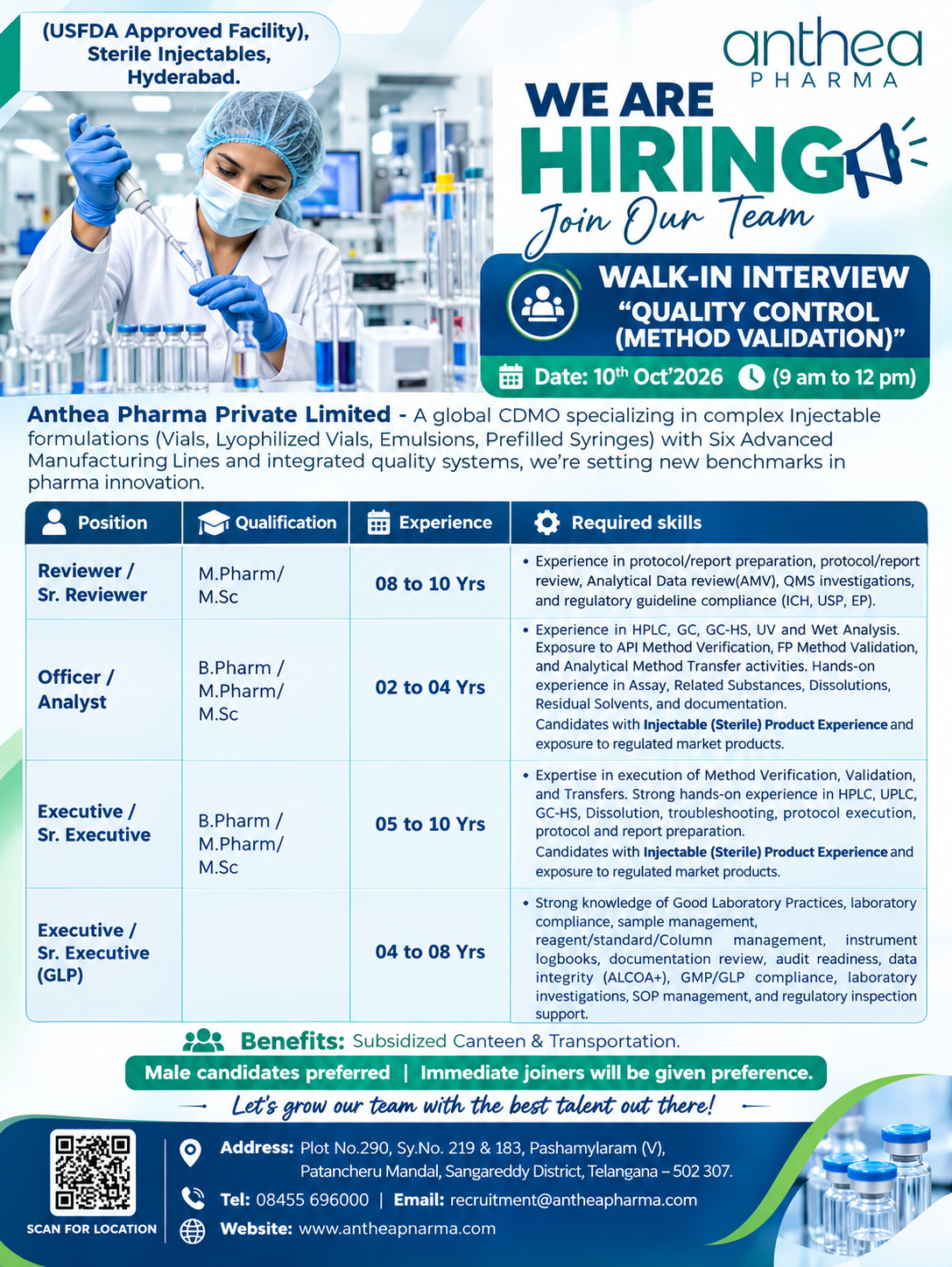 Anthea Pharma Jobs 2026