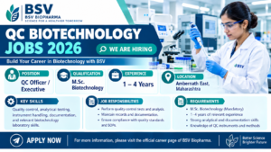 BSV QC Biotechnology Jobs 2026