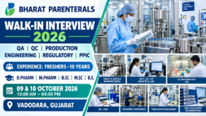 Bharat Parenterals Walk-In Interview 2026