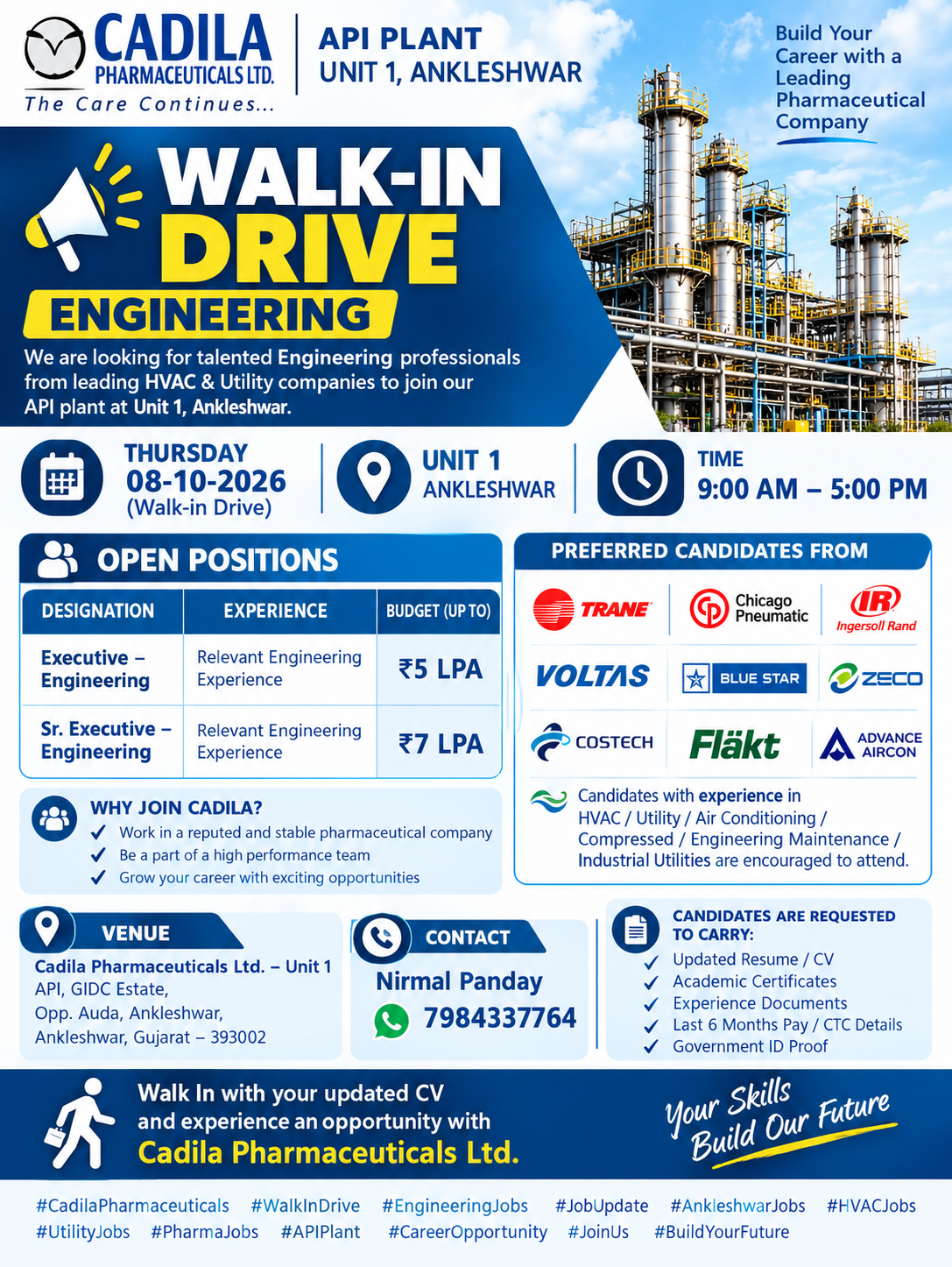 Cadila Pharmaceuticals Walk-In Interview 2026