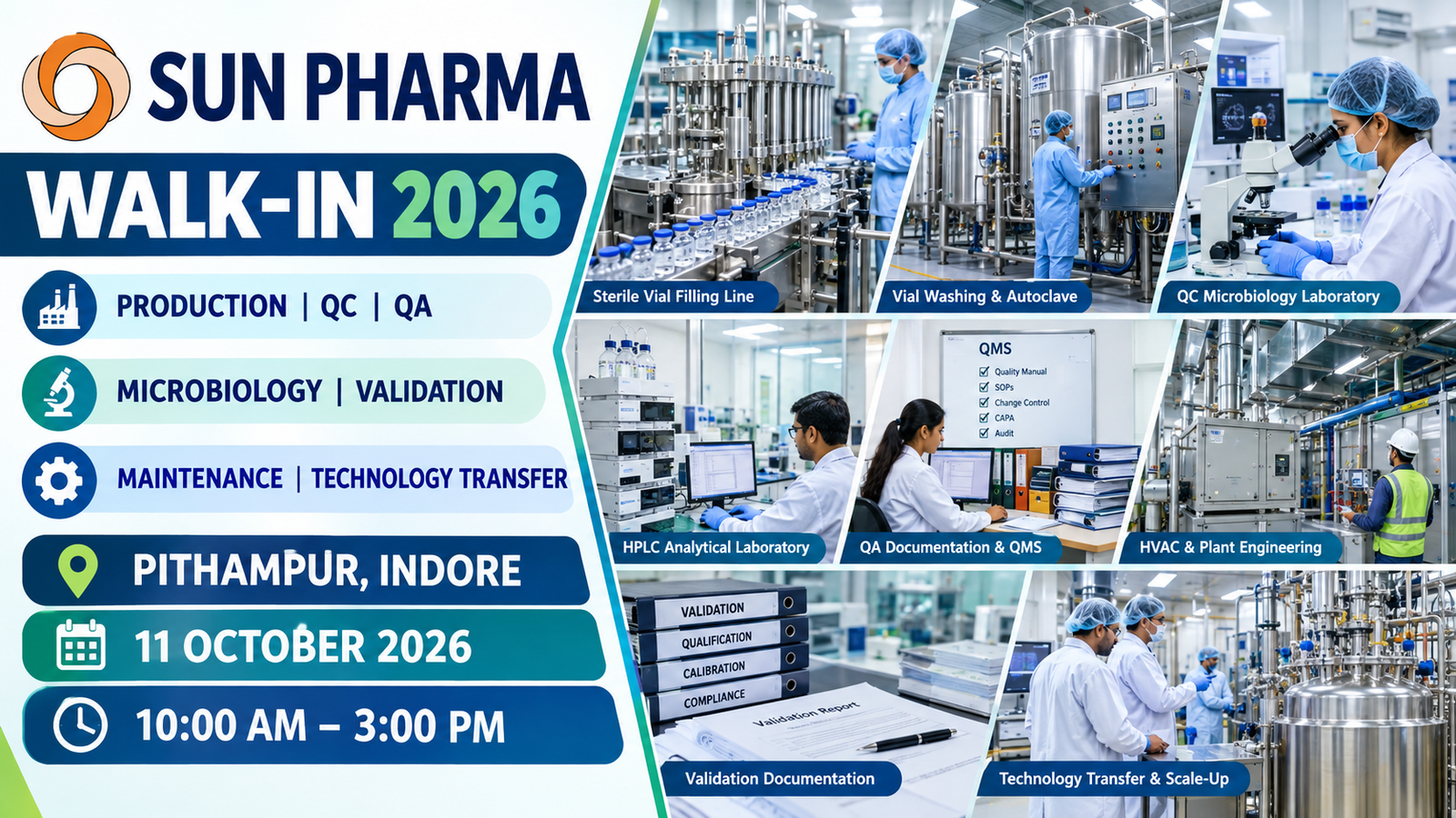 Sun Pharma Walk-In Interview 2026