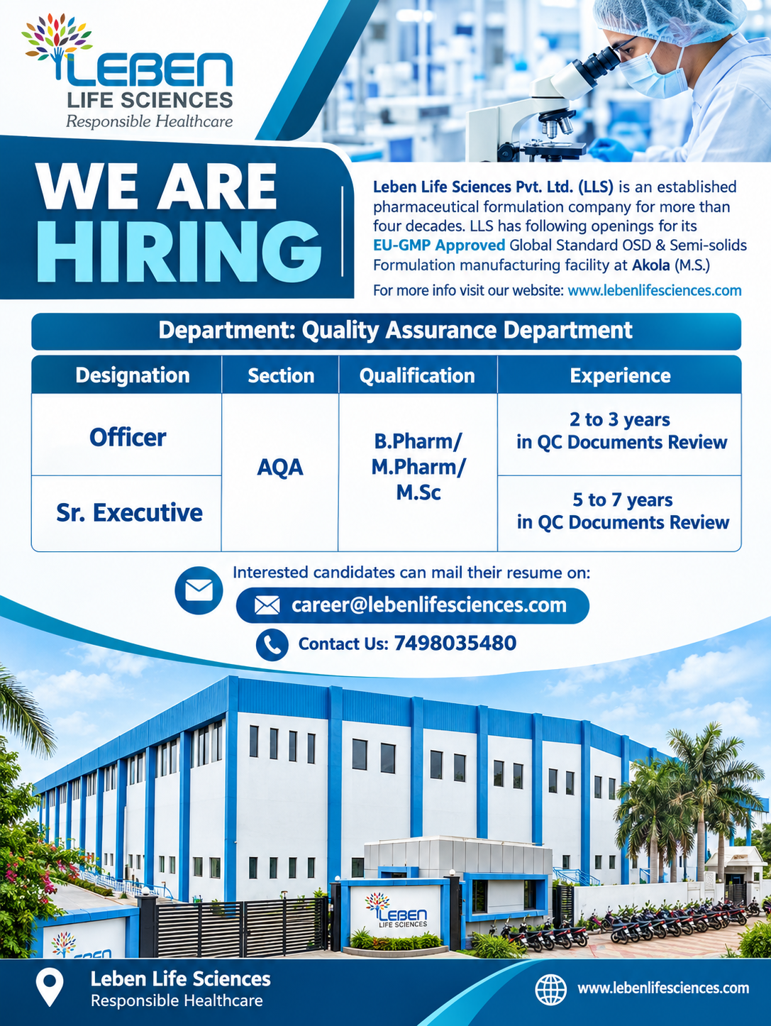 Leben Life Sciences Hiring 2026
