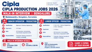 CIPLA PRODUCTION JOBS 2026