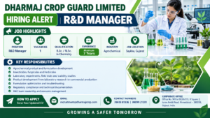 Dharmaj Crop Guard R&D Manager Recruitment 2026