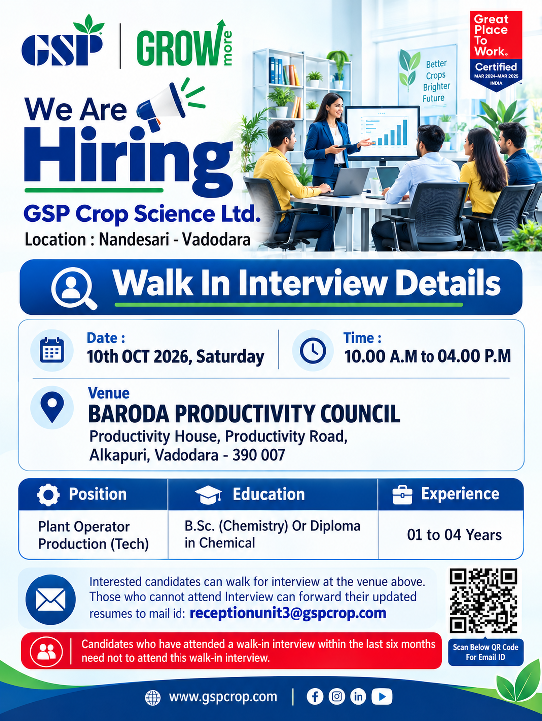 GSP Crop Science Walk-In Interview 2026