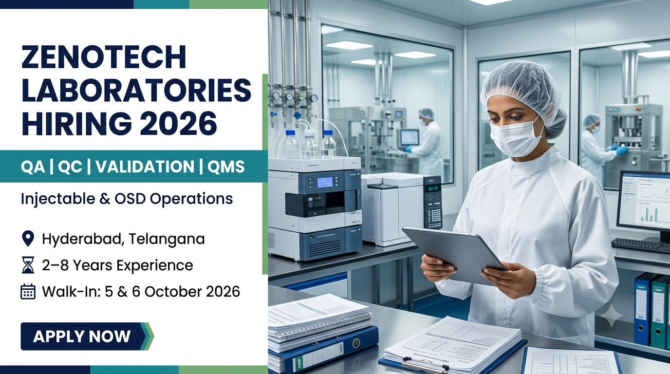 Zenotech Laboratories Walk-In Interview 2026