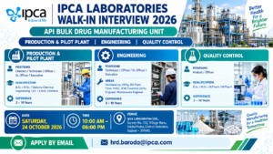 Ipca Laboratories Walk-In Interview 2026