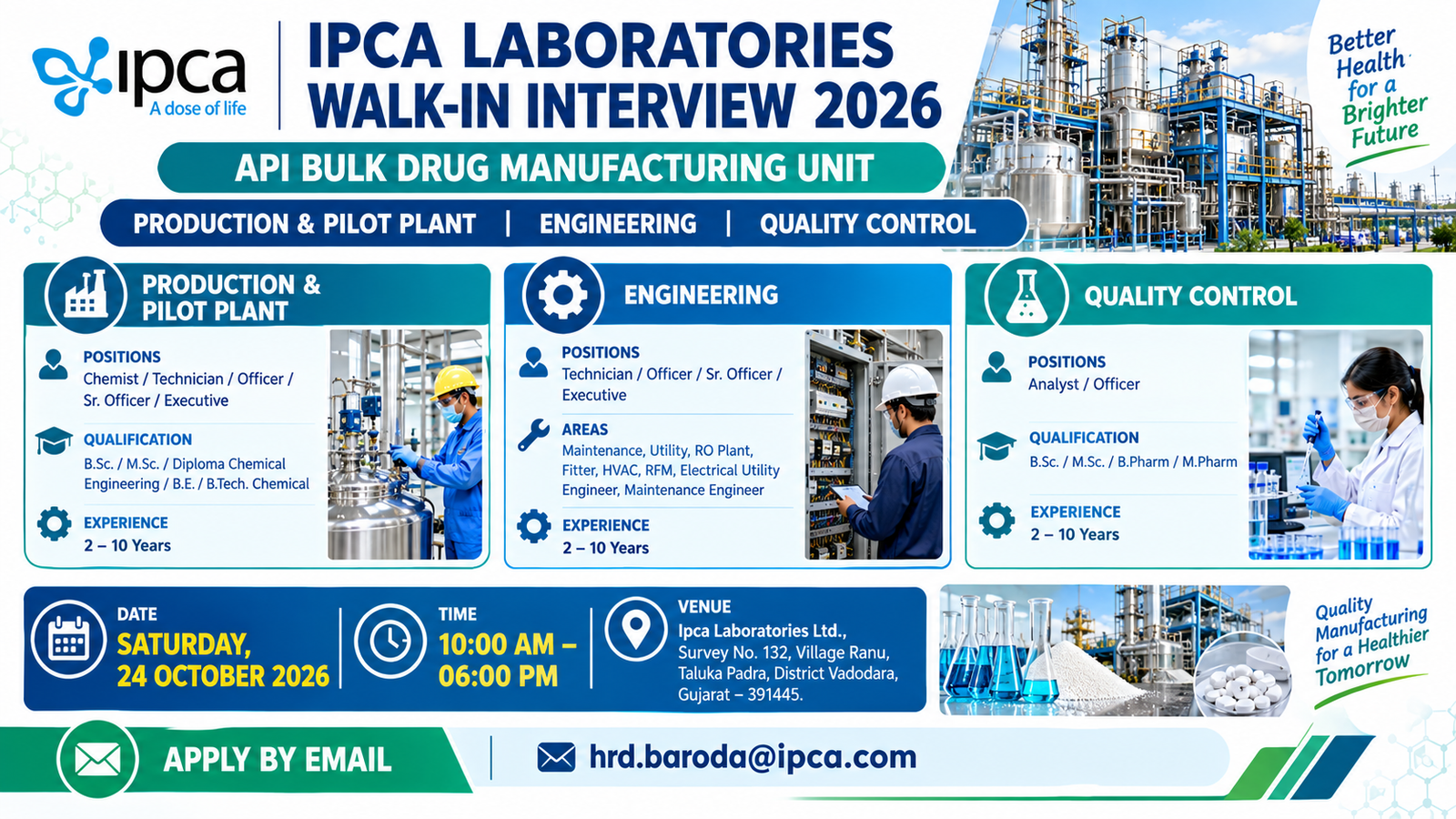 Ipca Laboratories Walk-In Interview 2026