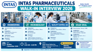 Intas Pharmaceuticals Walk-In Interview 2026
