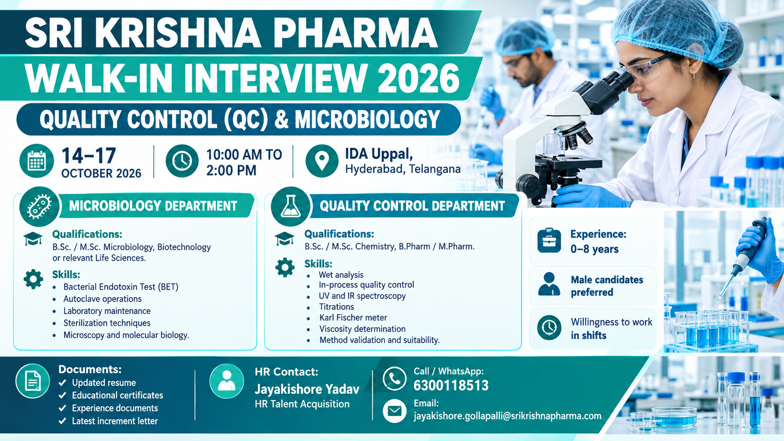 Sri Krishna Pharma Walk-In Interview 2026