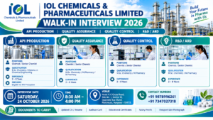 IOL Chemicals Walk-In Interview 2026