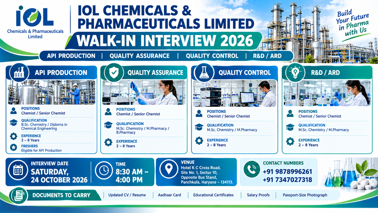 IOL Chemicals Walk-In Interview 2026