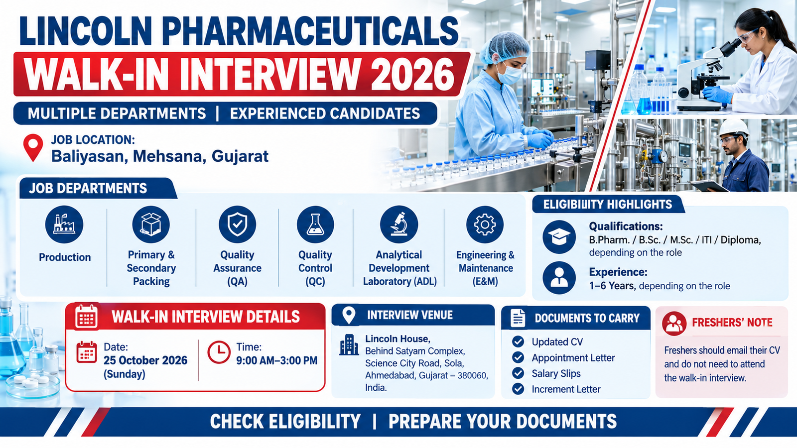 Lincoln Pharmaceuticals Recruitment 2026