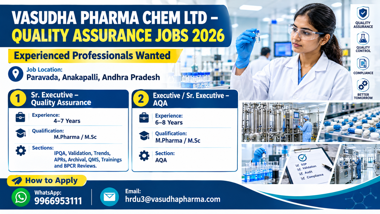 Vasudha Pharma Chem Ltd Recruitment 2026