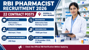 RBI Pharmacist Recruitment 2026 Poster
