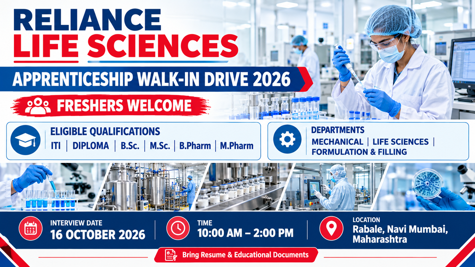 Reliance Life Sciences Walk-In Interview 2026