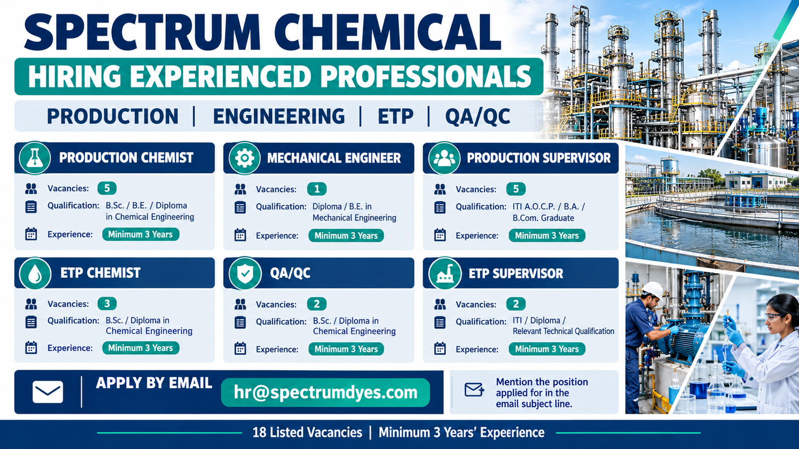 Spectrum Chemical Hiring 2026