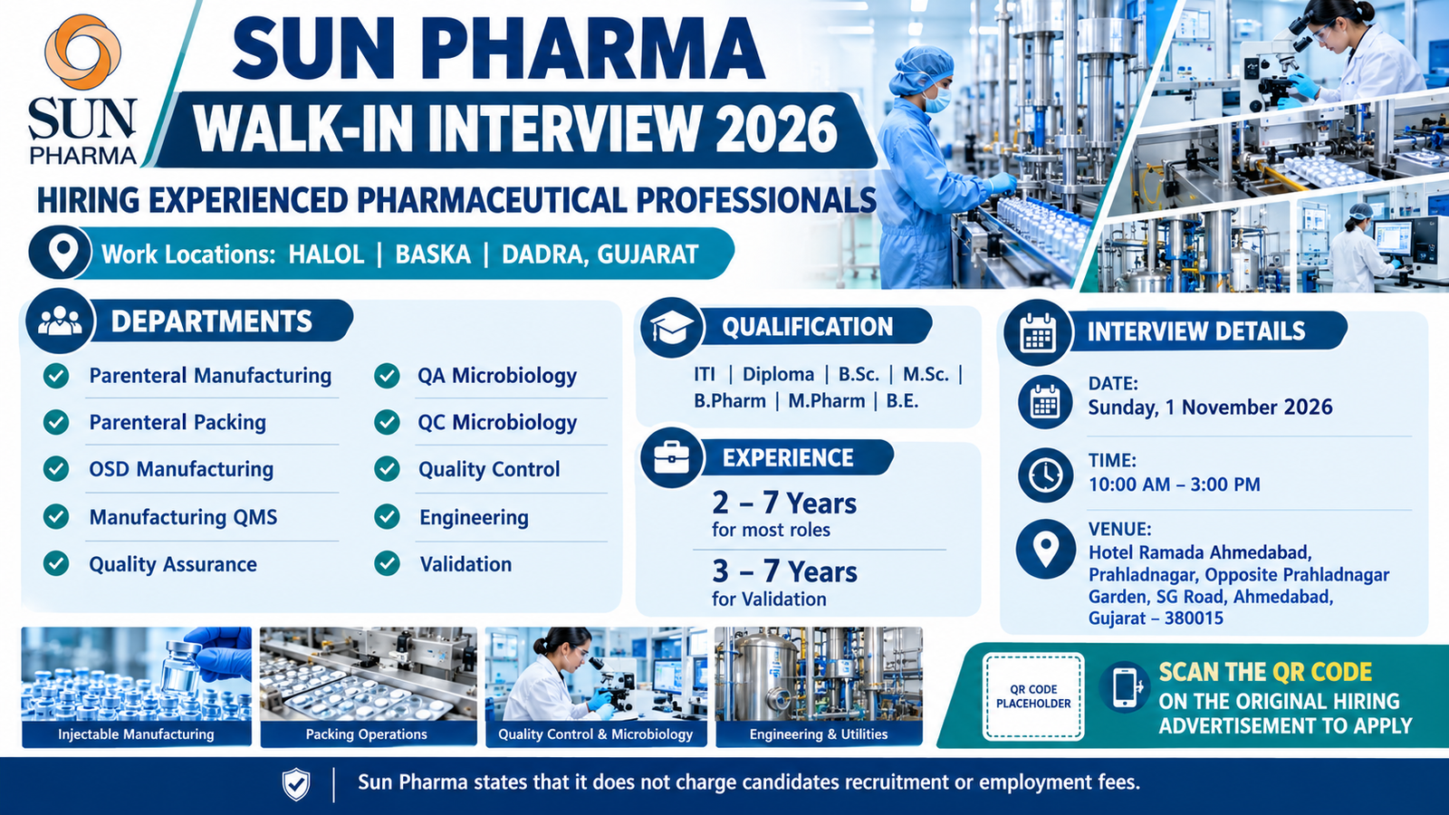 Sun Pharma Walk-In Interview