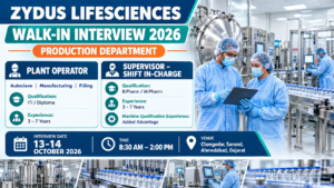 Zydus Lifesciences Walk-In Interview 2026